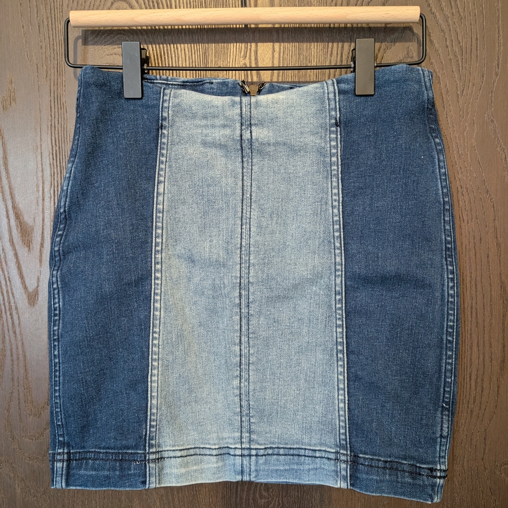 FP Denim Patchwork Skirt
